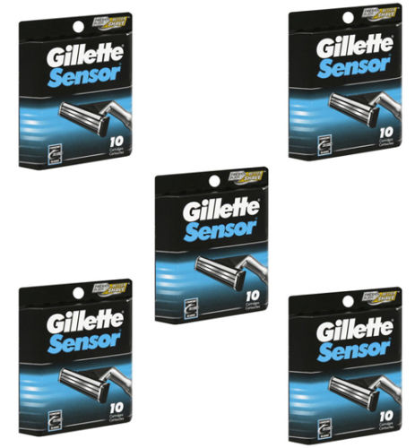 Gillette Sensor Cartridges for Men, 50 Refills